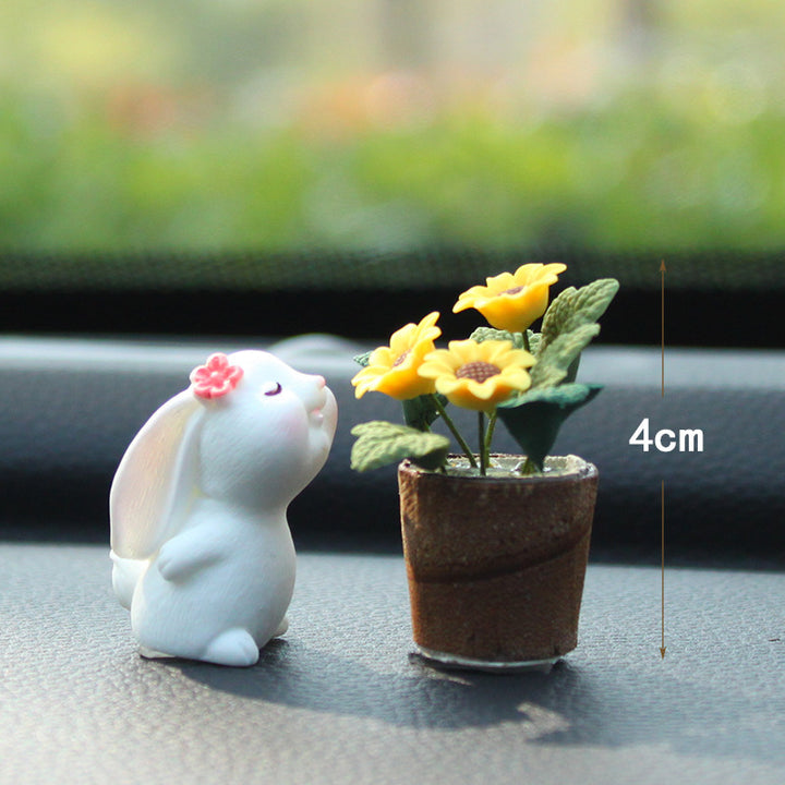 Cute Mini Little Daisy And Clay Rabbit Car Interior