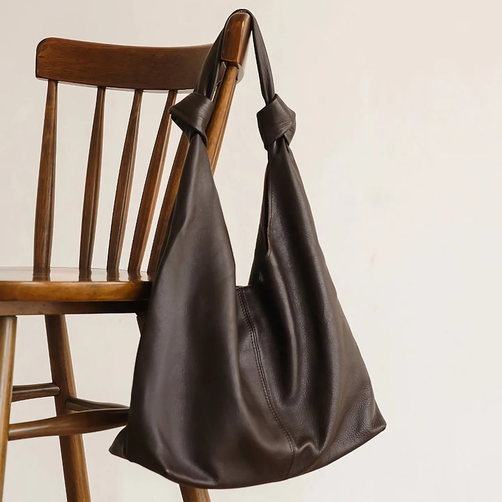 Korean Oversized Soft Genuine Leather Hobo Shoulder Bag for Women
