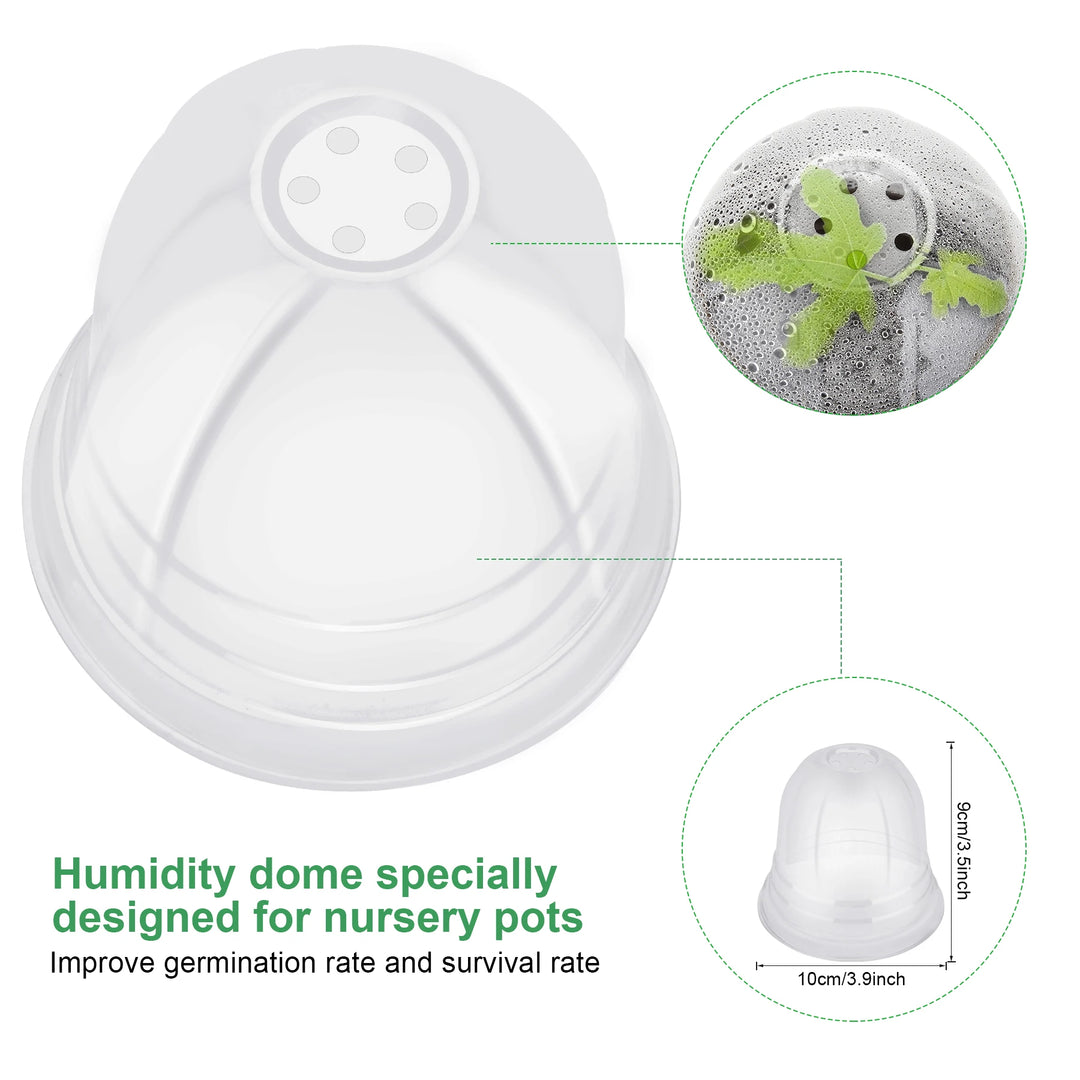 4-Inch Plant Nursery Pots with Humidity Domes