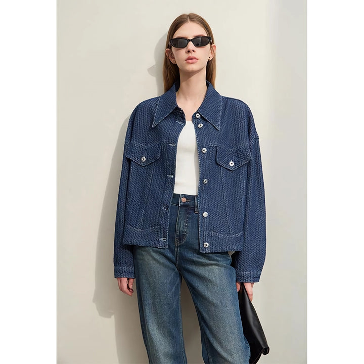 Minimalist Denim Coat - Short Loose Autumn Jacket