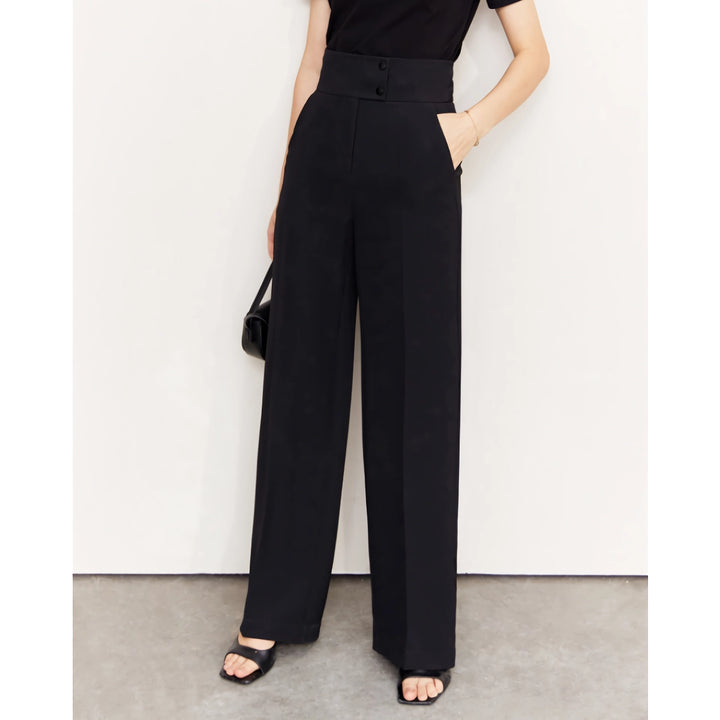 Minimalist High-Waisted Wide-Leg Women's Trousers