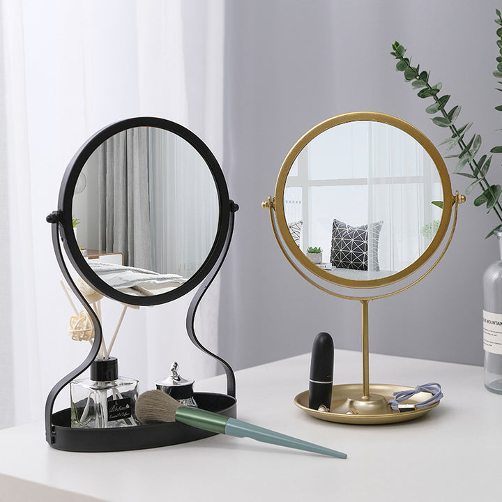 Creative Metal Vanity Mirror with Multifunctional Jewelry Storage