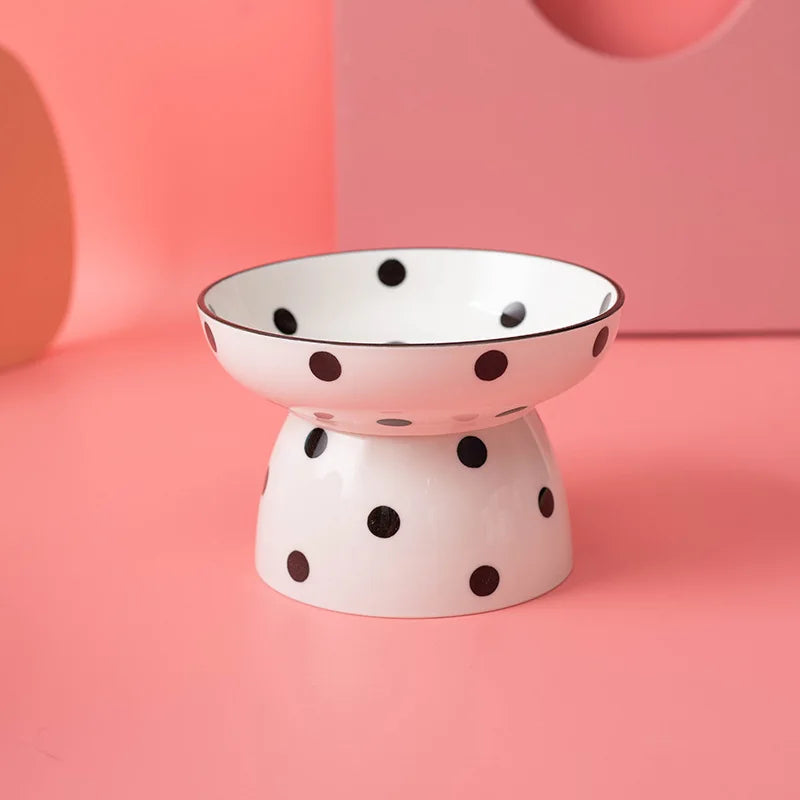 Elevated Ceramic Pet Bowl for Small Dogs and Cats