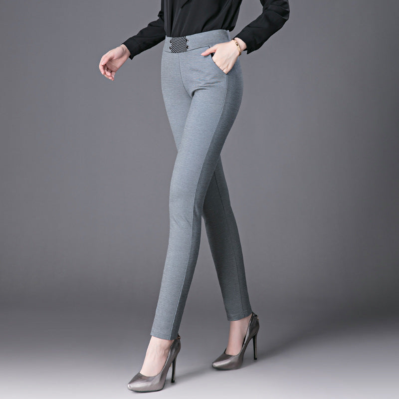 Women's plus high waist stretch trousers