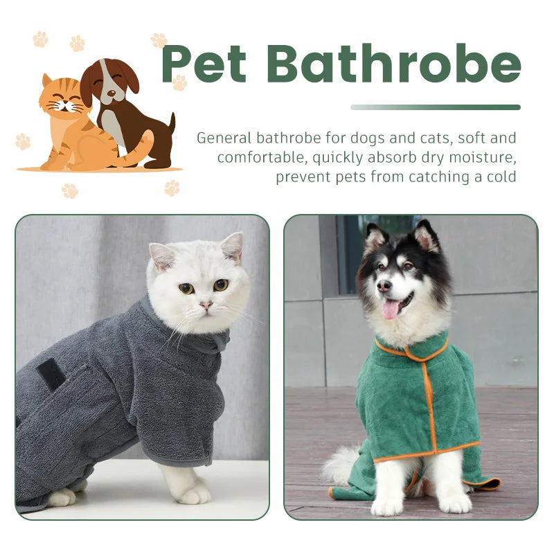 Dog Microfiber Bathrobe Towel