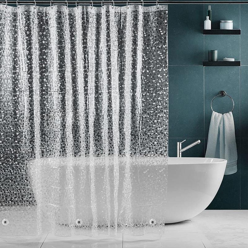 Modern Cobblestone Geometric Waterproof Shower Curtain with Hooks