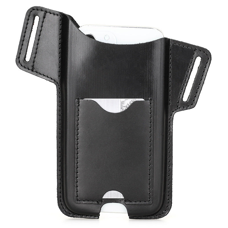 New Belt Mobile Phone Bag Crazy Horse Leather Outdoor Running