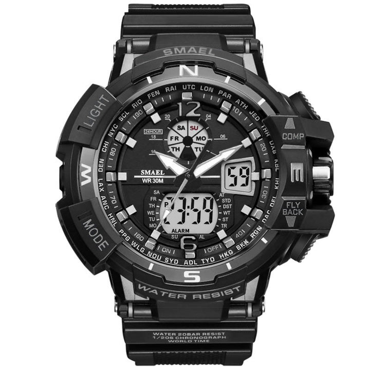 Dual display waterproof multi-function watch