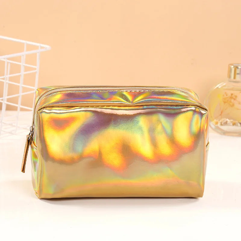 Solid Color Laser Makeup Bag