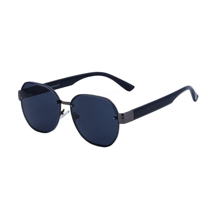 Trendsetting Oversized Rimless Round Sunglasses