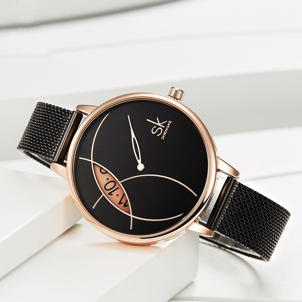 Women's Watch With Creative Mesh Belt