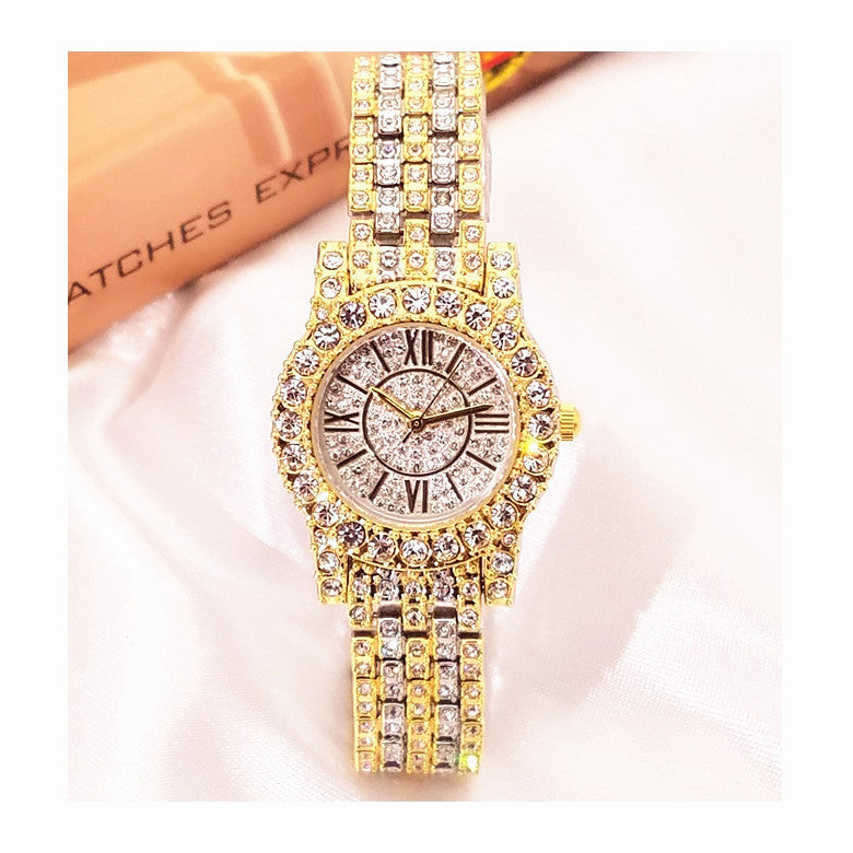 Full Rhinestone Waterproof Women's Watch Jewelry Clasp Bracelet Watch