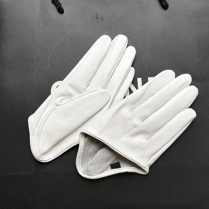 Short Leather Gloves Half Palm Sheep Models Special Wholesale Star Fashion Pure Leather