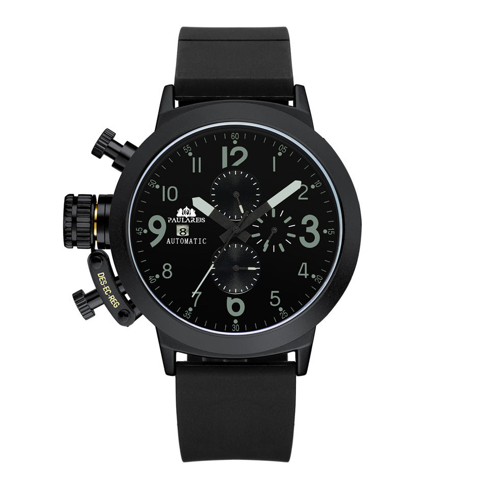 Automatic Mechanical Multifunctional Rubber Band Men's Watch