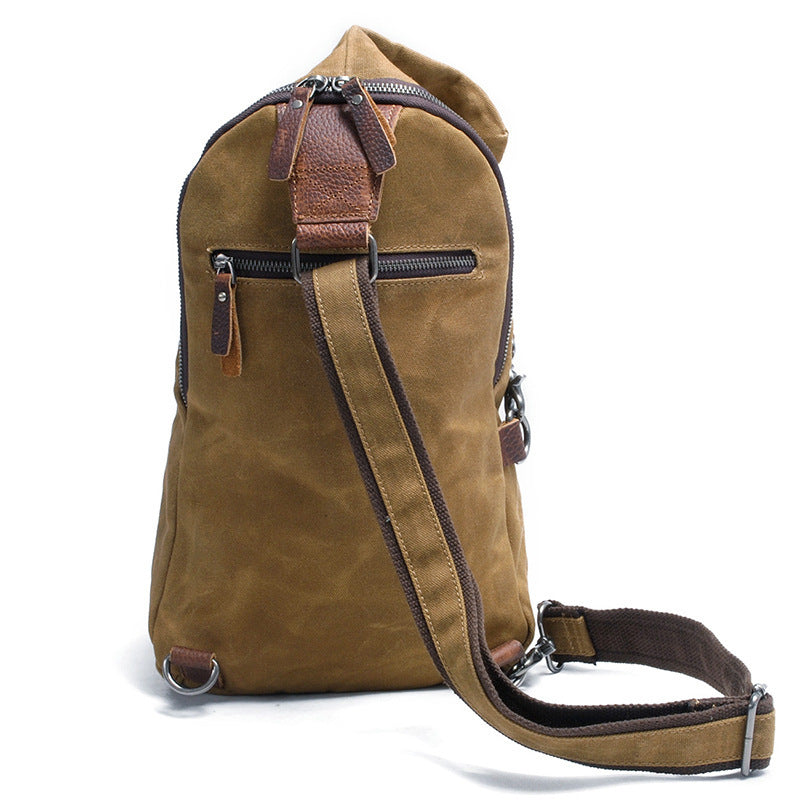 European And American New Chest Bag Men's Shoulder Bag Wax Canvas Messenger Bag