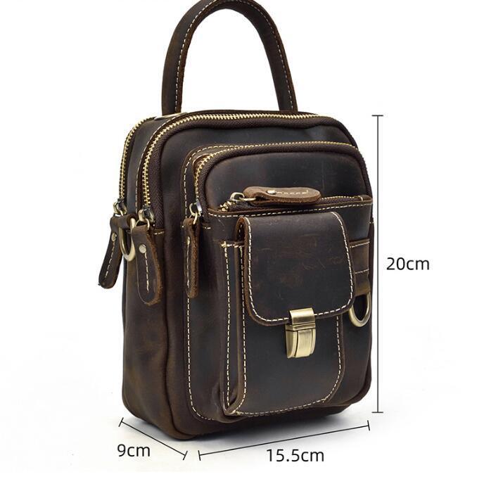 Men's Multi-functional Leather One-shoulder Crossbody Waist Bag