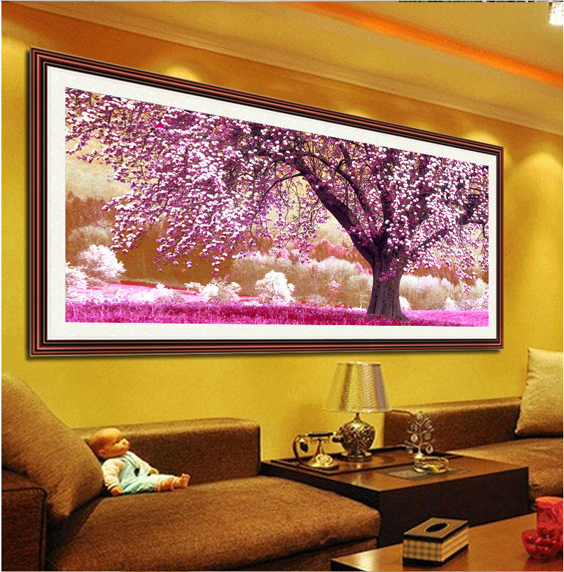 Cross Living Room Forest Landscape Painting Flowers Blooming Rich Trees Place Of First Love