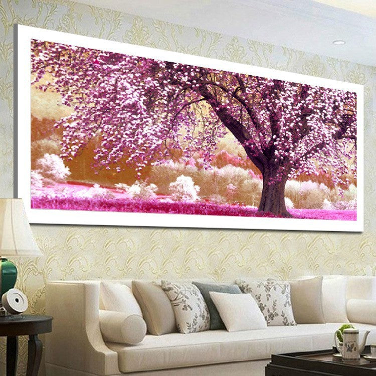 Cross Living Room Forest Landscape Painting Flowers Blooming Rich Trees Place Of First Love