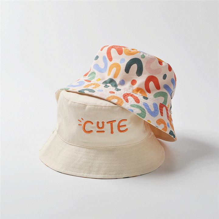 Solid Letter Print Kids Bucket Hat