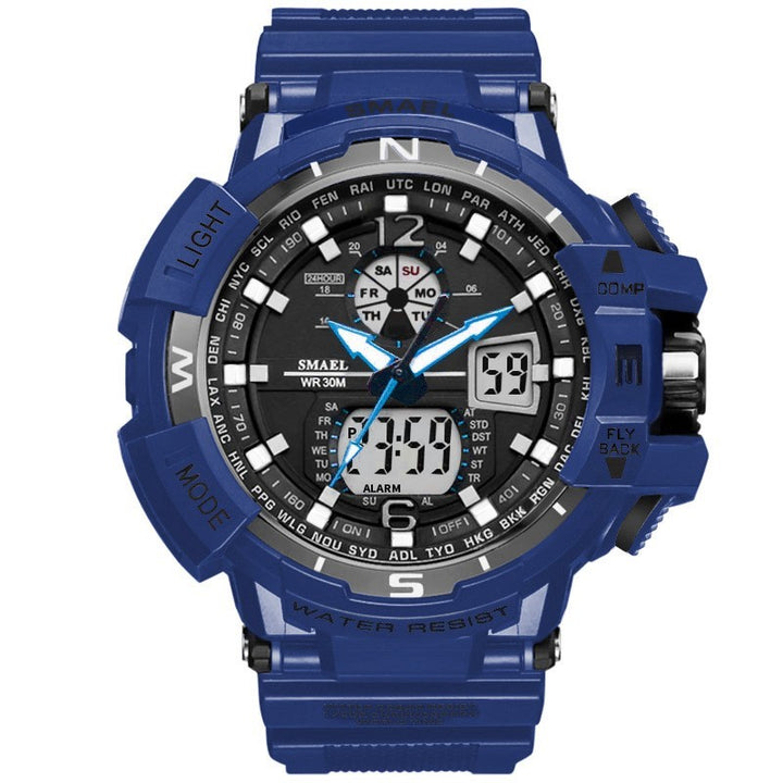 Dual display waterproof multi-function watch