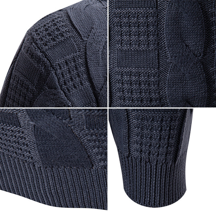 Men's Round Neck Twisted Pullover Men's Knitwear