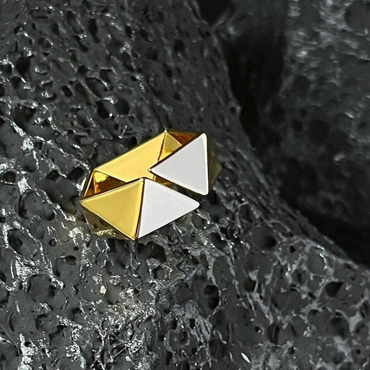 18K Gold Brass Color Matching Meteorite Ring - Trendha
