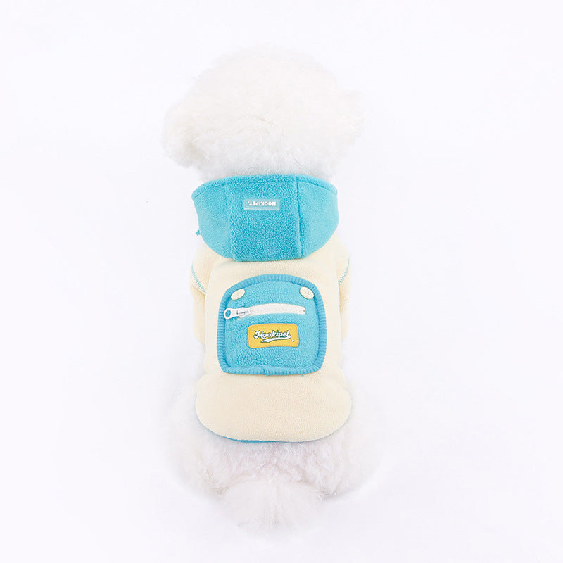 Warm Fleece Jacket with Detachable Hat - Winter Pet Clothing for Dogs and Cats