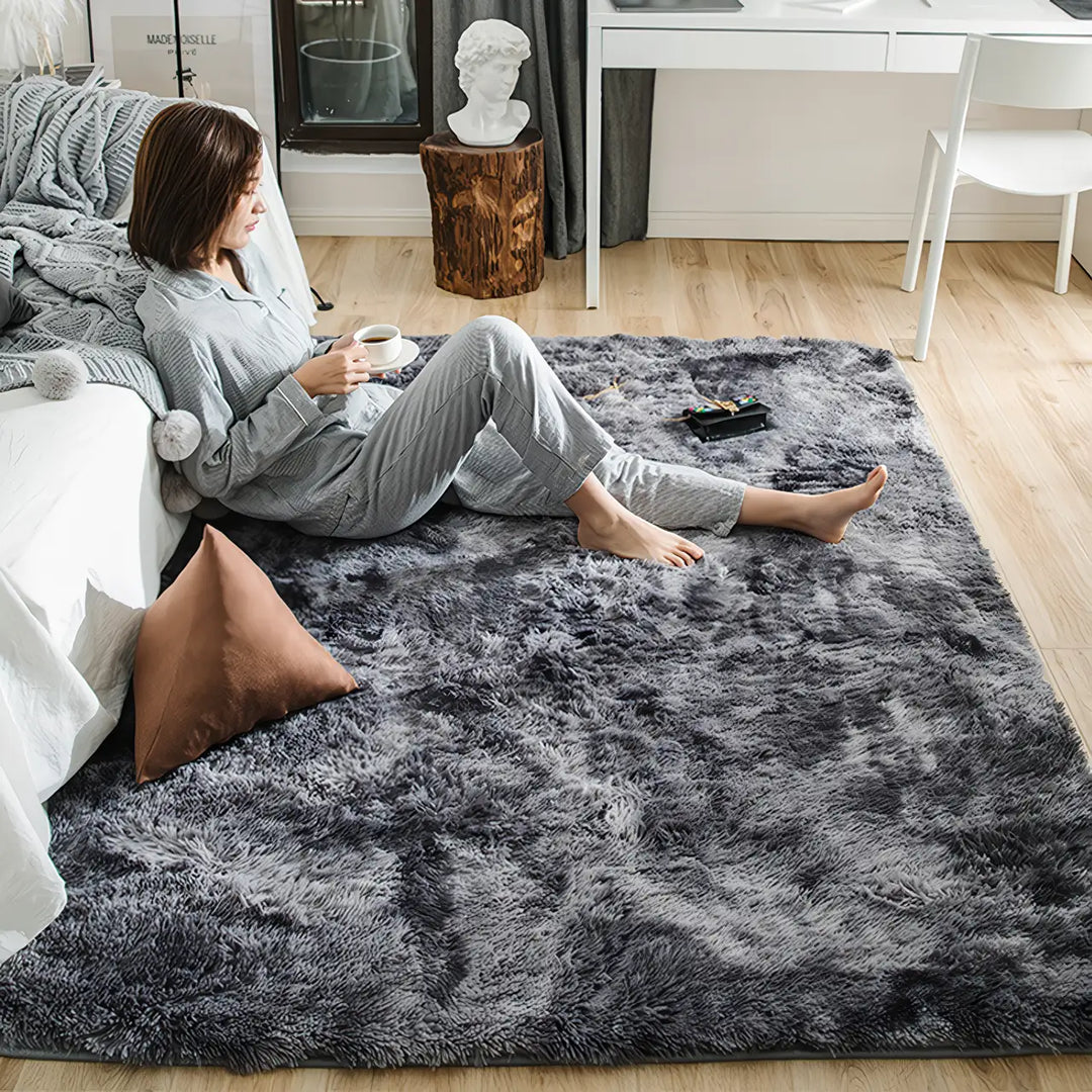 Plush Gray Area Rug for Modern Home Decor