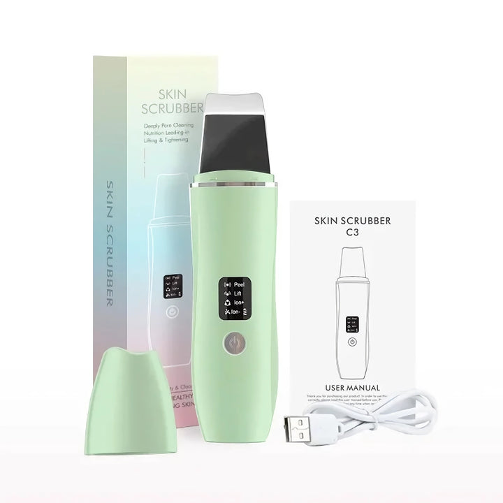 Ultrasonic Facial Skin Scrubber Exfoliator & Blackhead Remover Pore Cleaner