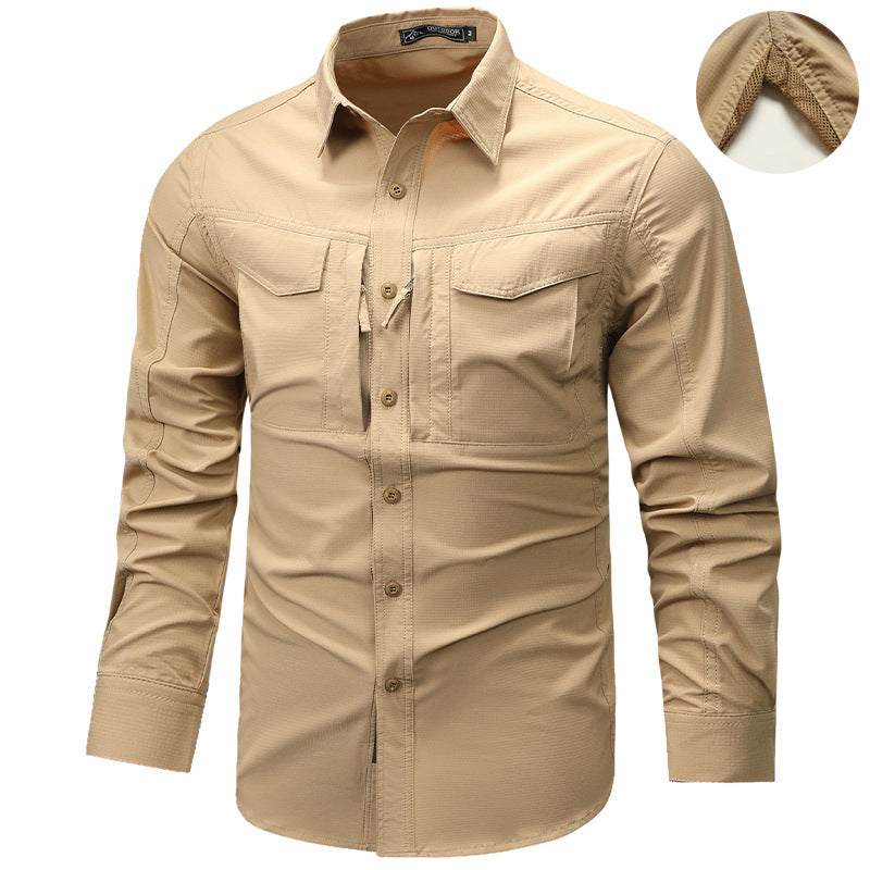 Men's Workwear Long Sleeve Shirt Outdoor Casual Thin Sports Jacket