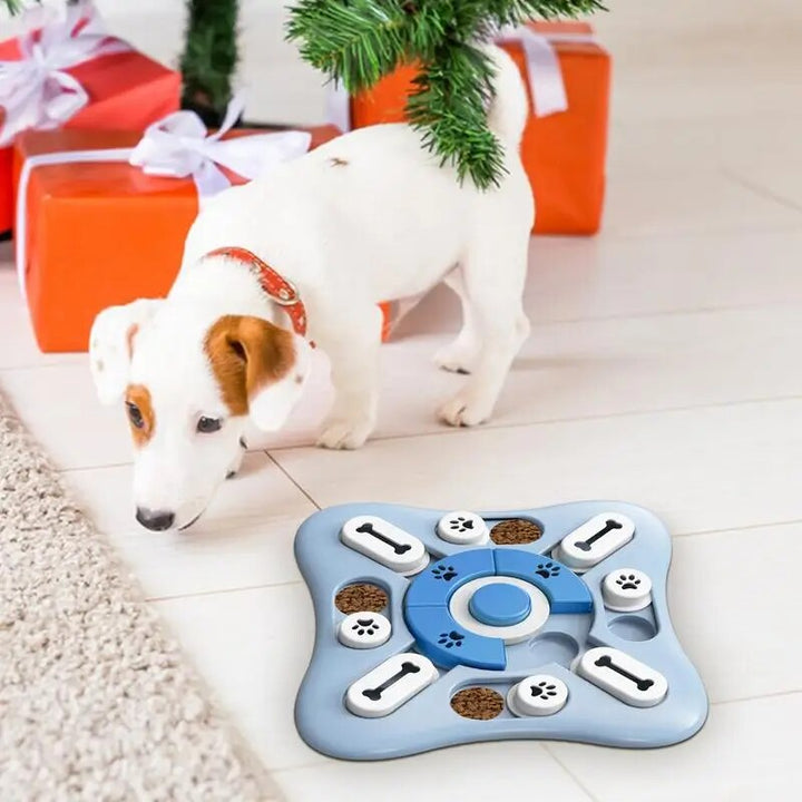 Interactive Squeaky Dog Puzzle Toy: Treat Dispensing Sound Enrichment Game