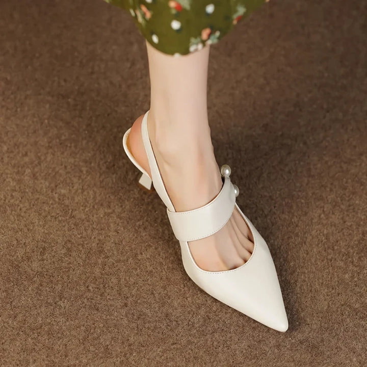 Pearl Detail High Heel Sandals