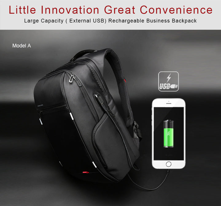 USB Charging Waterproof Large Capacity Business Backpack