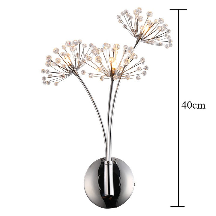 Modern Crystal Dandelion Flower Wall Lamp