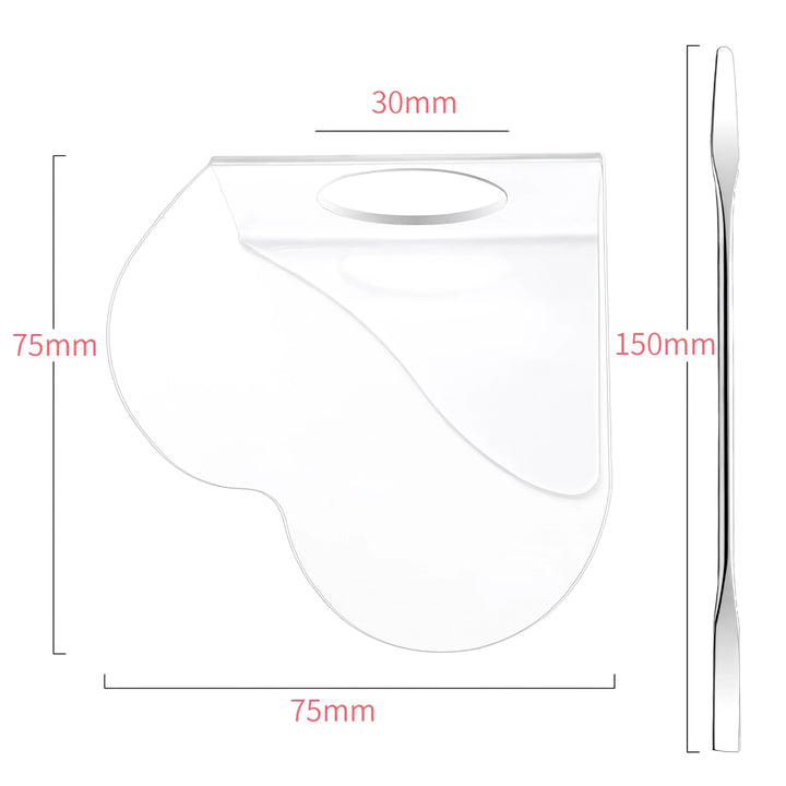 Acrylic Transparent Makeup Palette with Stainless Steel Spatula