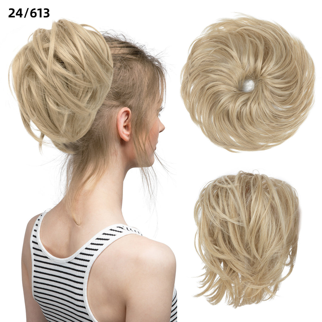 Bud Bun Artificial Hair Bun Natural Fluffy Long Beard Curly Hair Bun Lazy Updo Chignon