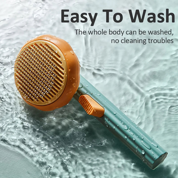 Self-Cleaning Pet Grooming Comb for Cats & Dogs - Removes Loose Undercoat & Tangles