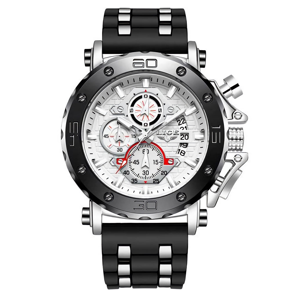 Luxury Men's Waterproof Sports Chronograph Silicone Watch