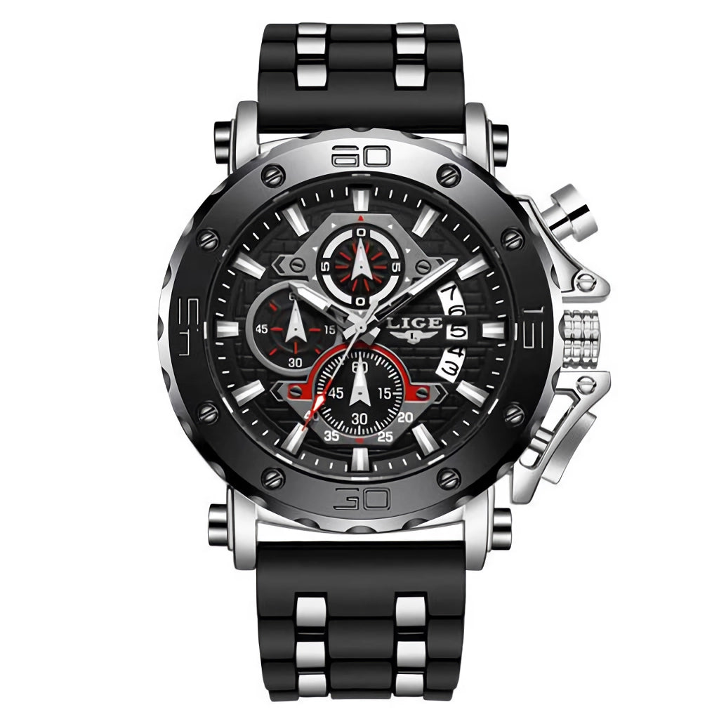 Luxury Men's Waterproof Sports Chronograph Silicone Watch