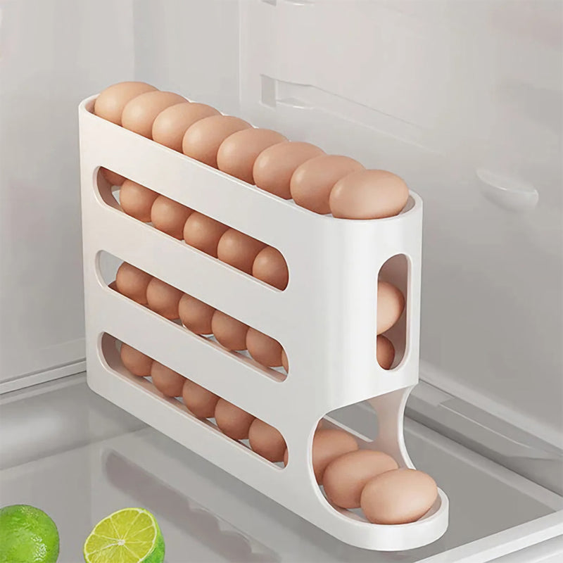 Egg Holder Organizer with Sliding Rail Shelf