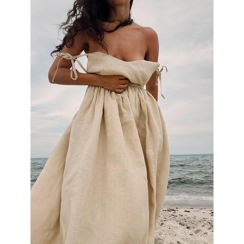 Summer Breeze Cotton V-Neck Midi Dress