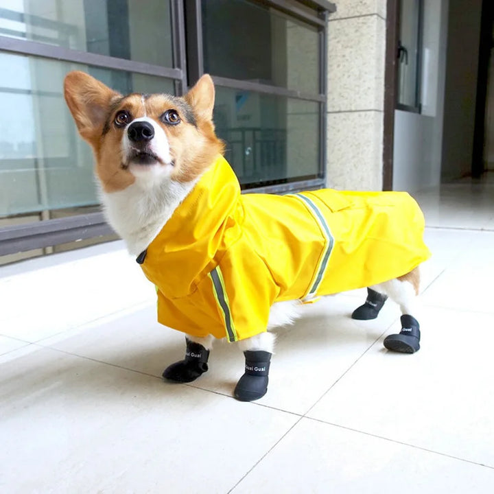 Waterproof Hooded Raincoat for Small and Large Dogs