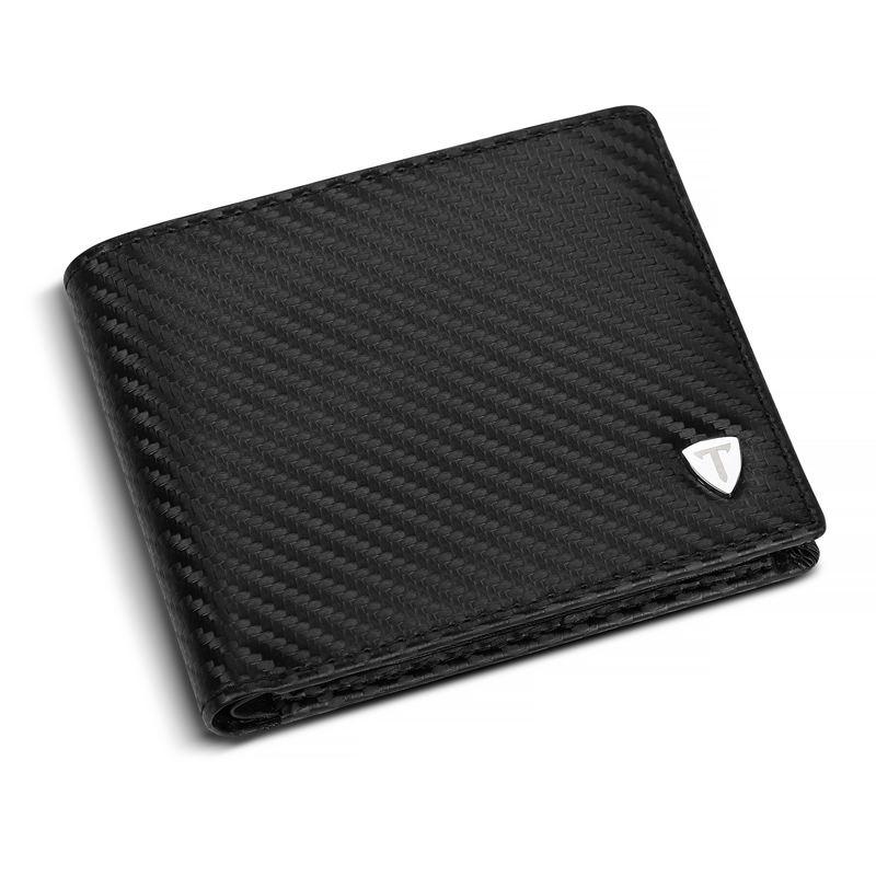 Men's Carbon Fiber Leather RFID Blocking Bifold Wallet