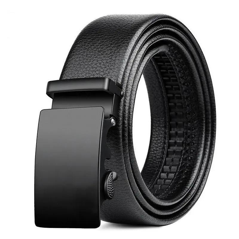 High-Quality Men's Leather Belt with Automatic Metal Buckle