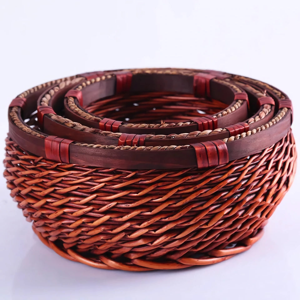 Hand-Woven Waterproof Wicker Storage Basket