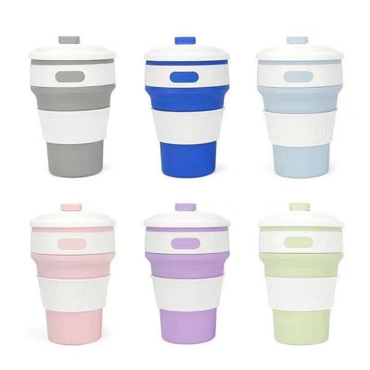 Silicone Portable Straw Water Cup Coffee Cup Folding Cup - Trendha