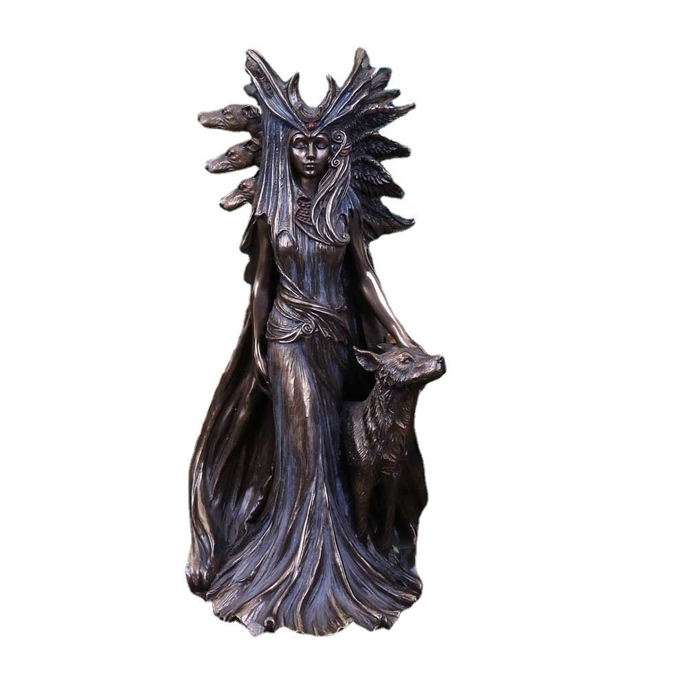 Goddess Statue Hecate And Dog Resin Crafts