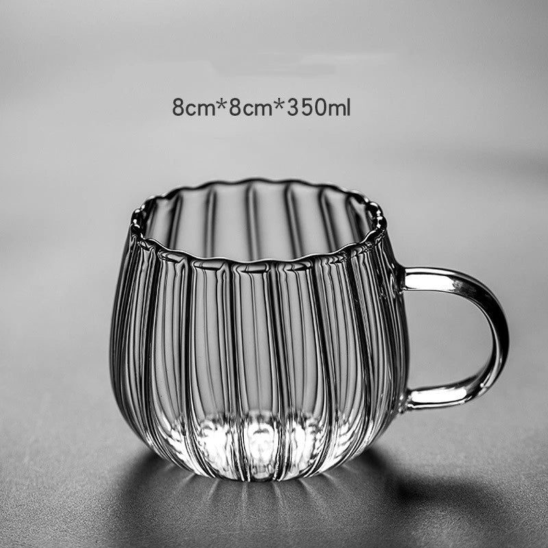Heat-Resistant Pumpkin Pattern Glass Mug Set