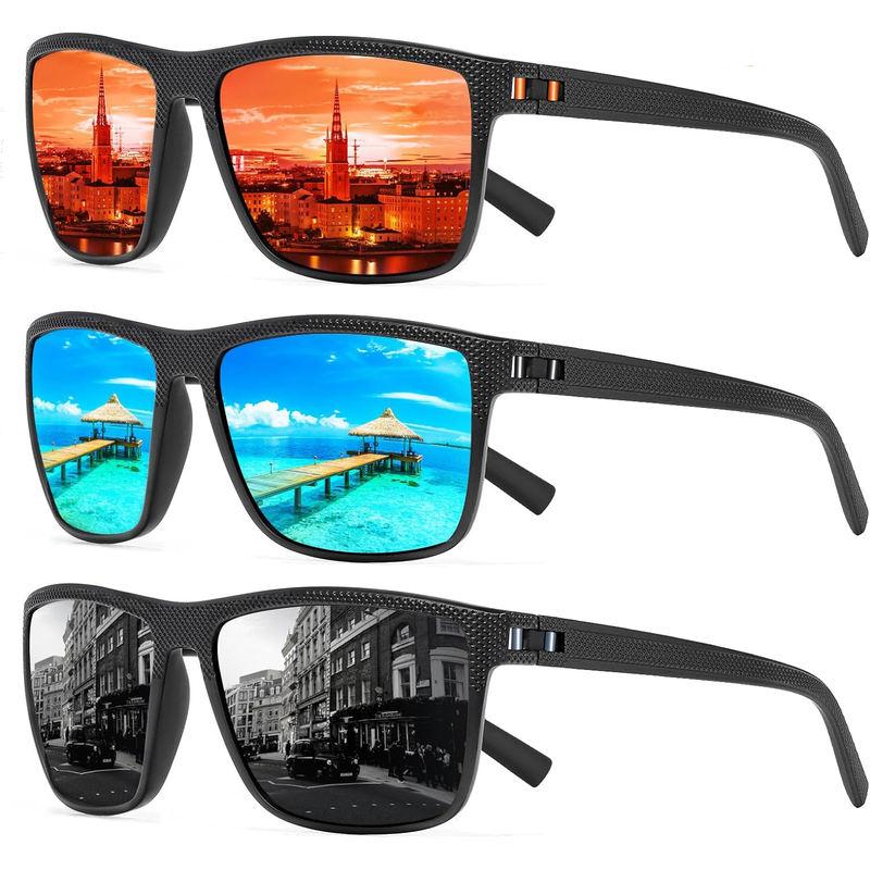 3PCS Square Polarized Sunglasses