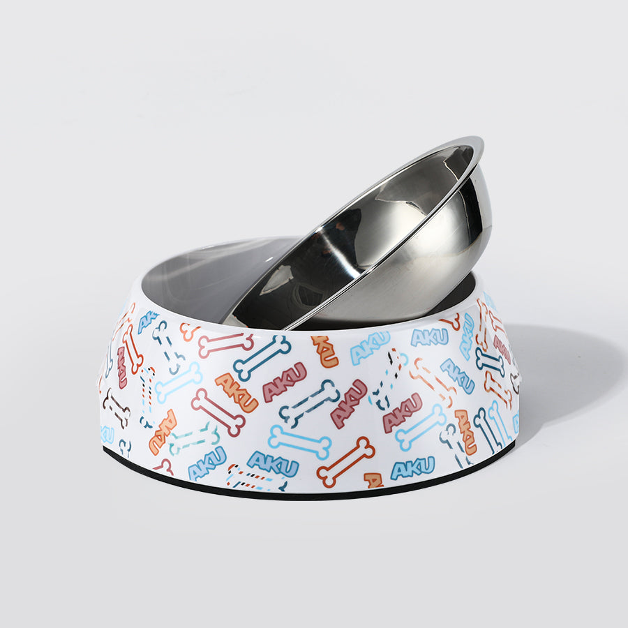 Anti-Tipping Stainless Steel Pet Food and Water Bowl